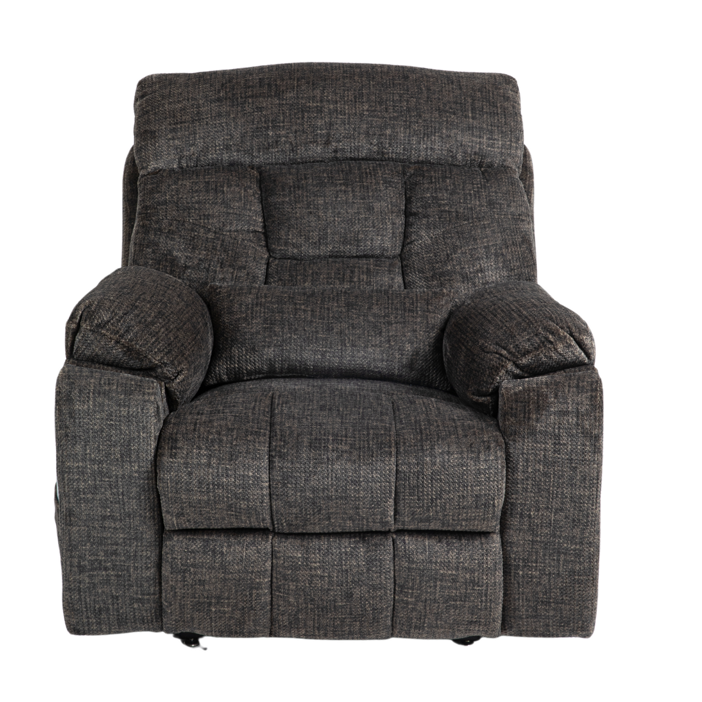 JUUXO Majesty Oversized 4-Motor Lay Flat Lift Recliner Chair with Heat & Massage - 400 lb - Dark BrownChenille