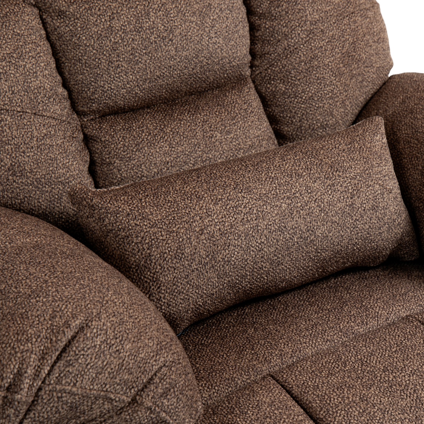 JUUXO Majesty Oversized 4-Motor Lay Flat Lift Recliner Chair with Heat & Massage - 400 lbs Capacity - Brown Chenille