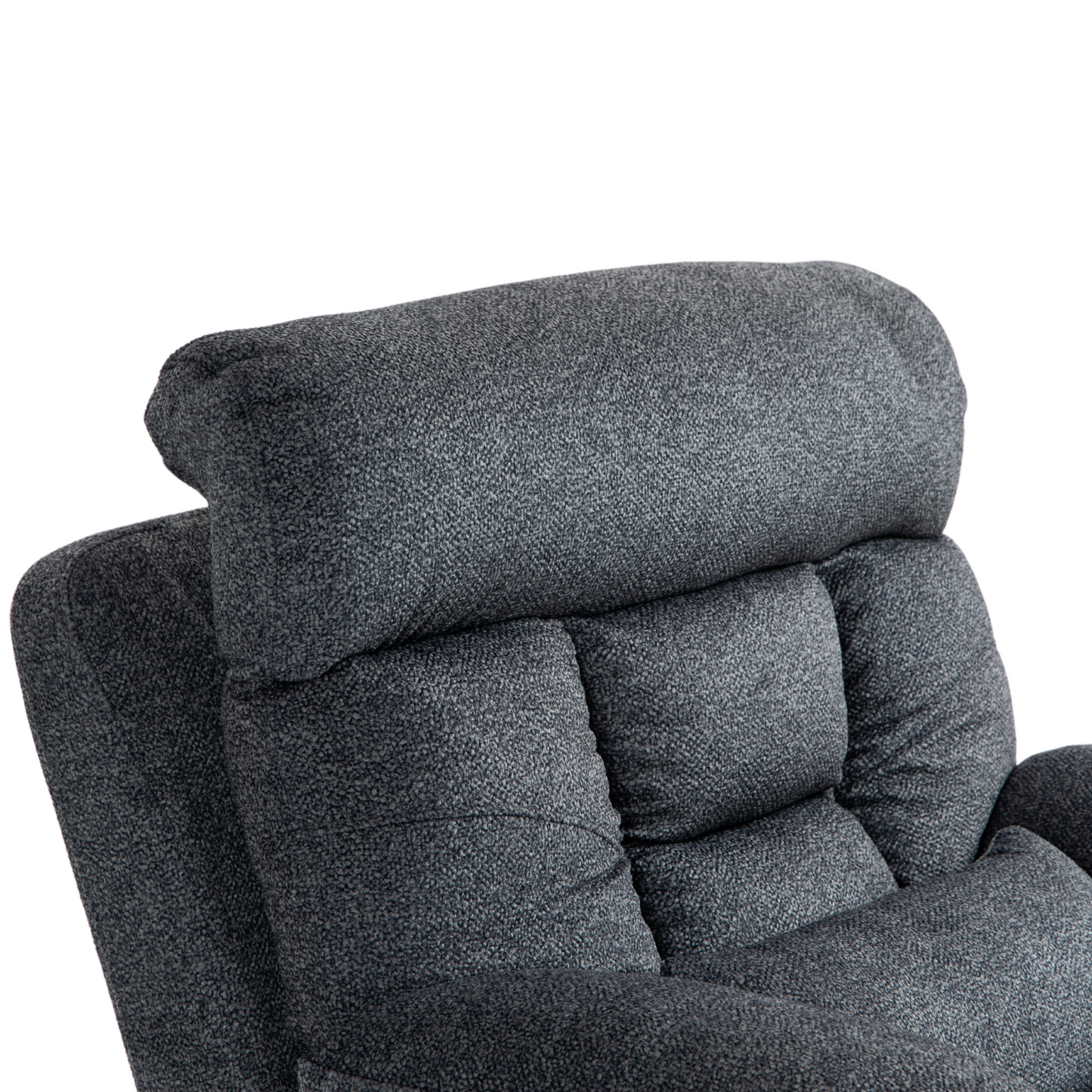 JUUXO Majesty Oversized 4-Motor Lay Flat Lift Recliner Chair with Heat & Massage - 400 lb - Grey Chenille